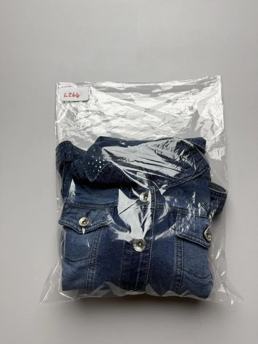 Justice Jacket Girls 18 Blue Denim Rhinestone Collar Button Front Jean Casual